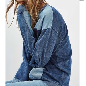 TOPSHOP denim patchwork sweater